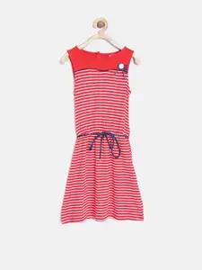 Tiny Girl Red Striped Fit & Flare Dress