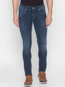 SPYKAR Men Blue Skinny Fit Low-Rise Heavy Fade Jeans