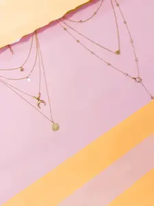 OOMPH Set of 2 Gold-Toned Layered Necklace