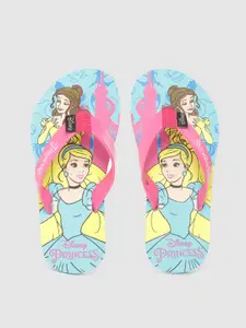 toothless Girls Pink & Blue Disney Princess Print Thong Flip-Flops