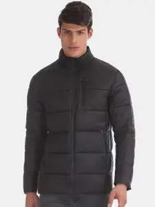 Arrow Sport Arrow Sport Men Black Windcheater Longline Detachable Hood Puffer Jacket