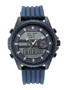 Fastrack Men Blue Embellished Dial & Blue Straps Analogue and Digital Watch 38064PP03