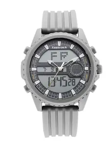 Fastrack Men Grey Printed Dial & Grey Strap Analogue & Digital Watch 38064PP02