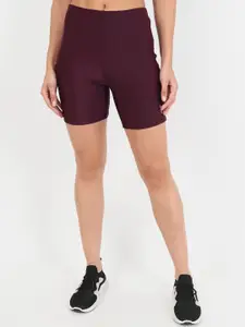 Beau Design Women Maroon Skinny Fit Biker Shorts