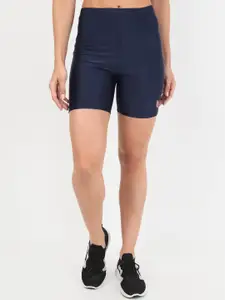 Beau Design Women Navy Blue Skinny Fit Sports Shorts