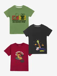 Naughty Ninos Boys Set Of 3 Printed T-shirts