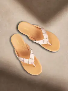 Mochi Peach-Coloured & Nude-Coloured Suede Comfort Sandals