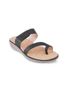 Mochi Black & Beige Comfort Sandals