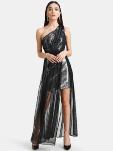 Kazo Black Embellished Off-Shoulder Maxi Dress