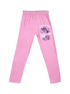 SWEET ANGEL Boys Pink Pure Cotton Straight-Fit Track Pants