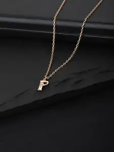 Carlton London Rose Gold-Plated CZ-Studded Handcrafted Necklace