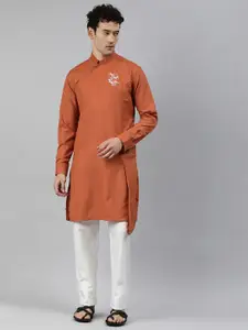 Freehand by The Indian Garage Co Men Red Kurta