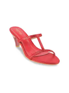 Metro Woman Red Embellished Sandals