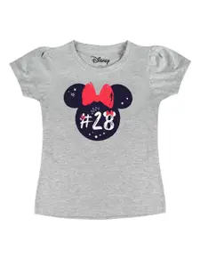 Disney by Wear Your Mind Girls Grey Typography T-shirt