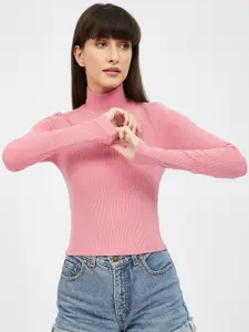 Harpa Pink Fitted High Neck Top