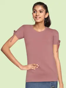 UTH by Roadster Girls Dusty Pink Pure Cotton Top