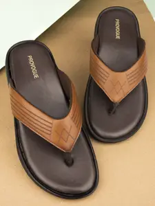 Provogue Men Tan Textured Faux Leather Casual Comfort Sandals