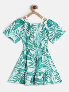TALES & STORIES Green Tropical Dress