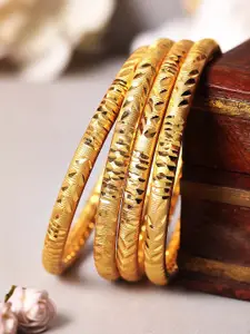 Rubans Set Of 4 Gold-Plated Filgree Handcrafted Bangles
