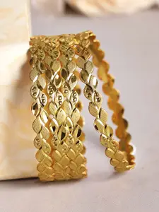 Rubans Set Of 4 24K Gold-Plated Handcrafted Filigree Bangles