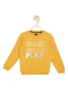 Allen Solly Junior Boys Yellow Typography Printed Sweatshirt