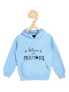 Allen Solly Junior Girls Blue Typography Printed Sweatshirt
