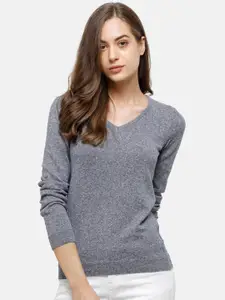 98 Degree North Women Blue Pullover Sweater
