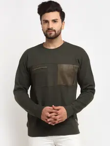 Club York Men Olive Green Sweatshirt