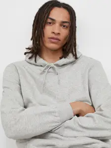 H&M Men Grey Relaxed Fit Hoodie