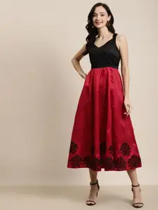 Shae by SASSAFRAS Red & Black Floral Maxi Dress
