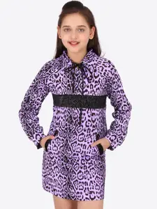 CUTECUMBER Purple & soap Animal Shirt Dress