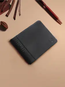 Hidesign Men Black & Tan Leather Three Fold Wallet