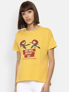 Van Heusen Woman Women Yellow Graphic Printed T-shirt