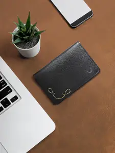 Hidesign Men Black & Tan Leather Two Fold Wallet