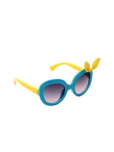 Spiky Girls Purple & Yellow UV Protected Oval Sunglasses Z1510_BLU_PUR-Purple