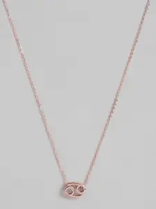 Peora Rose Gold-Plated Cancer Horoscope Zodiac Sign Pendant with Chain