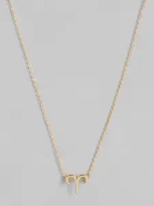Peora Gold-Plated Aries Constellation Zodiac Pendant with Chain