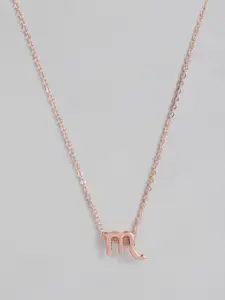 Peora Rose Gold-Plated Scorpio Horoscope Zodiac Sign Pendant with Chain