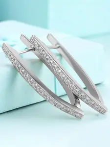 Peora Silver-Toned Contemporary Hoop Earrings