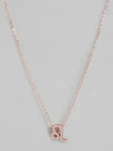 Peora Rose Gold-Plated Leo Horoscope Zodiac Sign Pendant with Chain