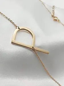 Peora Gold-Plated Alphabet P Pendant with Chain
