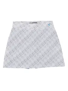 Allen Solly Junior Girls Grey Printed A-Line Knee-Length Skirt