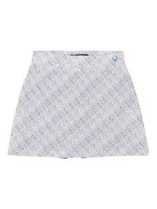 Allen Solly Junior Girls Grey & White Printed A-Line Above Knee-Length Skirt