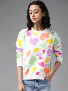 The Dry State Women Multicoloured Cotton Printed Sweatshirt