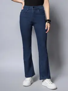 High Star Women Blue Bootcut High-Rise Jeans