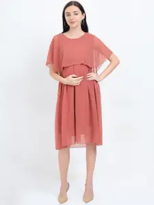 The Mom Store Maternity Coral Georgette Dress