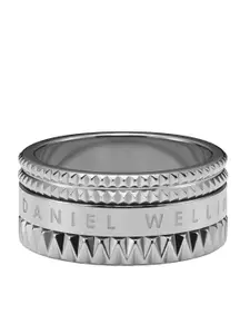Daniel Wellington Women Silver-Toned Textured Elevation Finger Ring