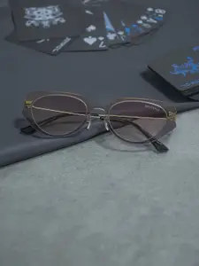 Bellofox Women Pink Lens & Gold-Toned Oval Sunglasses - BS1731