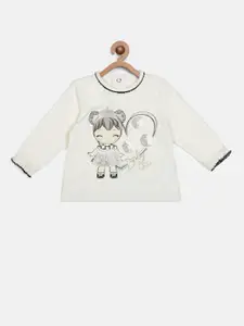 Chicco Girls Off White Graphic Printed T-Shirt