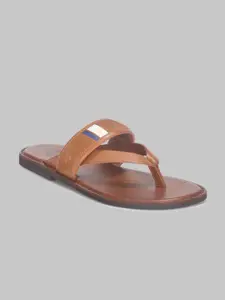 V8 by Ruosh Men Tan & White Suede Comfort Sandals